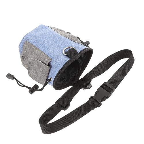 ERINGOGO Haustier Hunde Outdoor-Lebensmitteltasche Snack Tasche behandeln Beutel Taille groß tragbare Leckerlitasche Gürteltasche zum Gassigehen mit dem Hund Oxford-Stoff Himmelblau von ERINGOGO