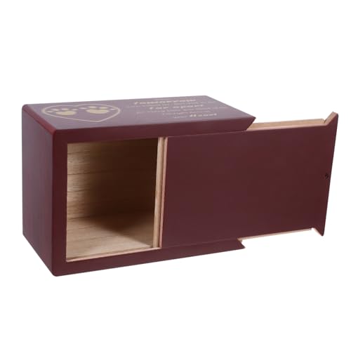 ERINGOGO Haustier Urne Haustiere Asche Denkmal schlafende Haustierurnen kleine Hundeurne Haustierfeindung Gedenktafel für Hunde Pet Memorial Urne dekorative Haustierurne Holz Urne hölzern von ERINGOGO