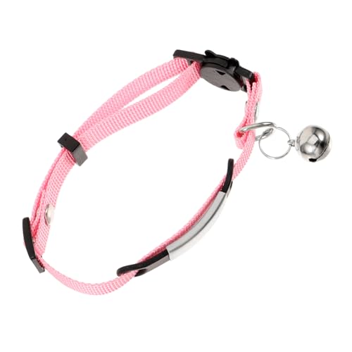 ERINGOGO Haustierhalsband Katzensicherheit bellen Welpenhalsband Kette katzenhalsband Katzen Katzenhalsbänder für männliche Katzen Katzenhalsbänder mit Anhänger Polyester Rosa von ERINGOGO