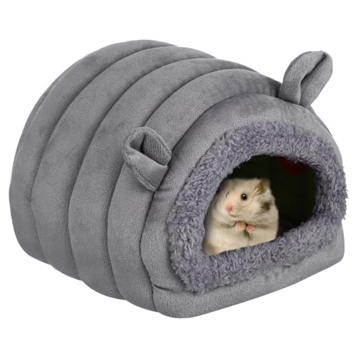 ERINGOGO Haustierhaus für Meerschweinchen Futterspender meerschweinchen versteck Hängematte Liner Wurf nagerhaus haustierbett leintuch Warmes Hamsterhaus Hamster nach Hause Segeltuch Grey von ERINGOGO