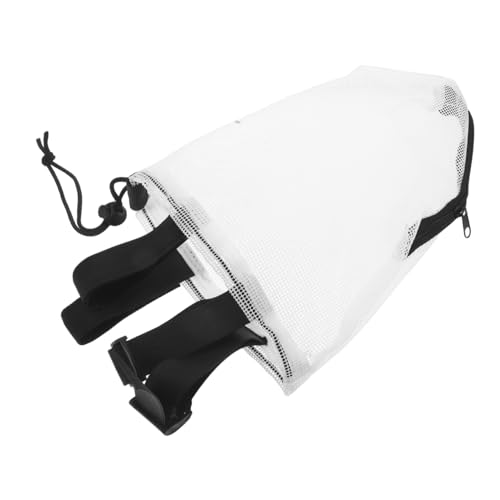 ERINGOGO Haustiermückenmaske Kopfschutz für Haustiere atmungsaktive Mundgeräte zum Beißen Welpengesichtsmündung Camping Pet Face Protector Hund abnehmbare Vollkopfhaubeermaske Nylon Weiß von ERINGOGO