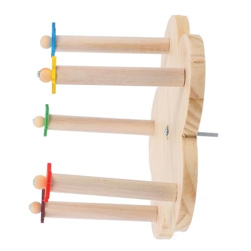 ERINGOGO Papagei Spielzeug Holz Rad Stehende Kletterhilfe Für Vögel Interaktives Vogelperch Für Käfig Sicher Und Robust Für Wellensittiche Und Nymphensittiche von ERINGOGO