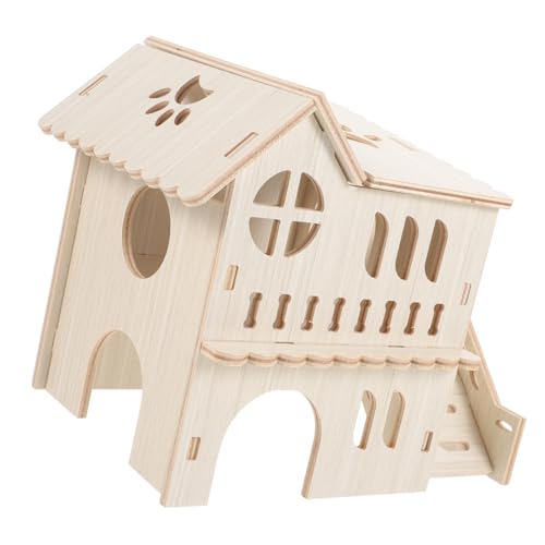 ERINGOGO Holz Hamster Versteck Haus mit Kletterleiter Dekoratives Hamsterhaus aus Langlebigem Holz und Rückzugsort für Zwerghamster Schlaf Entspannungsplatz Geeignet für Kleine Haustiere ERINGOGO Holz Hamster Versteck Haus mit Kletterleiter Dekoratives Hamsterhaus aus Langlebigem Holz und Rückzugsort für Zwerghamster Schlaf Entspannungsplatz Geeignet für Kleine Haustiere von ERINGOGO