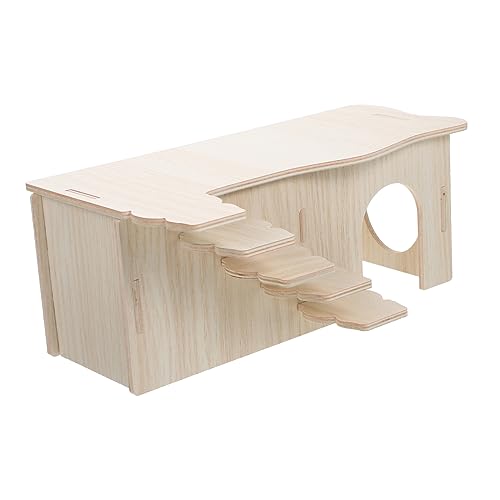 ERINGOGO Multifunktionales Hamsterhaus Aus Holz Hamsterversteck Mit Leiter Kleines Haustierversteck Für Zwerghamster Und Rennmäuse Langlebig Und Sicher Für Spiel Und Entspannung von ERINGOGO