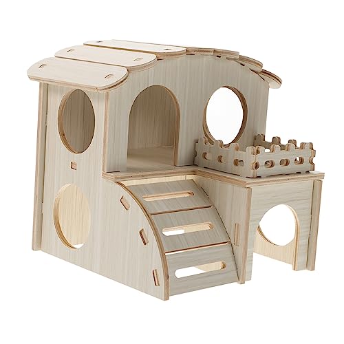 ERINGOGO Holz Hamsterhaus für Nager Bequemes Schlafhaus und Langlebiges Haustierzubehör mit Holzdesign für Hamster und Andere Kleintiere Sorgt für Spaß und Beim ERINGOGO Holz Hamsterhaus für Nager Bequemes Schlafhaus und Langlebiges Haustierzubehör mit Holzdesign für Hamster und Andere Kleintiere Sorgt für Spaß und Beim von ERINGOGO