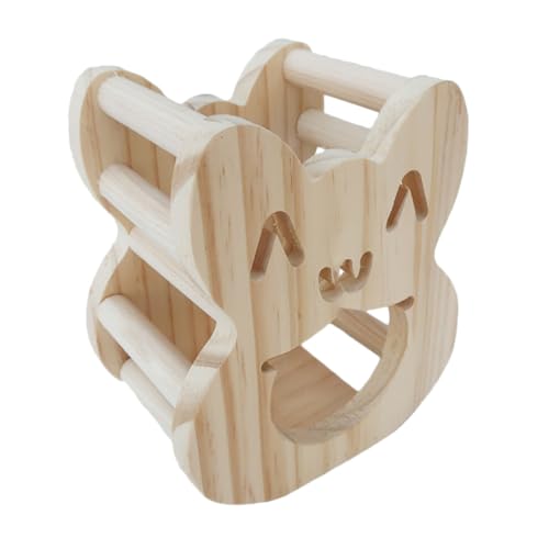ERINGOGO Holz Heu Feeder für Haustiere Multifunktionales Heu Rack im Cartoon Design Hängend für Käfige für Frisches Heu und Futter Langlebig Reinigen von ERINGOGO