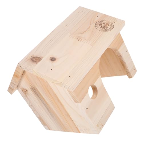 ERINGOGO Holz Hideout für Kleine Haustiere Natürlicher Unterschlupf mit Kletterleiter Nest und Rückzugsort für Hamster Rennmäuse Chinchillas und Kleinhühner Langlebiges Spiel Schlafhaus von ERINGOGO