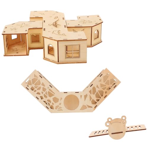 ERINGOGO Holz Kleintier Labyrinth Spielset mit Tunnel und Wippe Hamster kletterspielzeug Bewegung und Stressabbau Sicher und Langlebig für Kleine Haustiere Wie Ratten und Mäuse ERINGOGO Holz Kleintier Labyrinth Spielset mit Tunnel und Wippe Hamster kletterspielzeug Bewegung und Stressabbau Sicher und Langlebig für Kleine Haustiere Wie Ratten und Mäuse von ERINGOGO