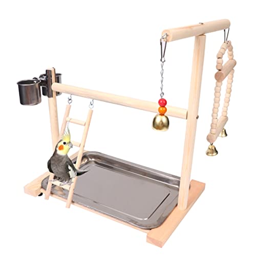 ERINGOGO Holz Papageien Spielplatz mit Schüssel Schaukel Hängebrücke und Kletterleiter für Vögel für Wellensittiche und Nymphensittiche Zufällige Farbe Zufällige Farbe ERINGOGO Holz Papageien Spielplatz mit Schüssel Schaukel Hängebrücke und Kletterleiter für Vögel für Wellensittiche und Nymphensittiche Zufällige Farbe Zufällige Farbe von ERINGOGO