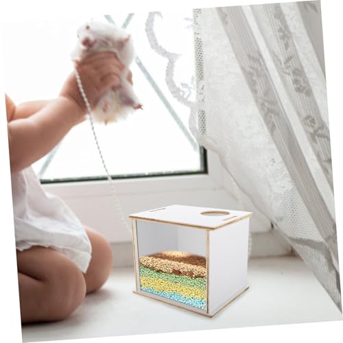 ERINGOGO Holz Sandbad Box für Hamster und Chinchillas Transparente Kunststoff badewanne mit Holzabdeckung Leicht zu Reinigen Sicherer Sandbad behälter für Kleine Haustiere Wie ERINGOGO Holz Sandbad Box für Hamster und Chinchillas Transparente Kunststoff badewanne mit Holzabdeckung Leicht zu Reinigen Sicherer Sandbad behälter für Kleine Haustiere Wie von ERINGOGO