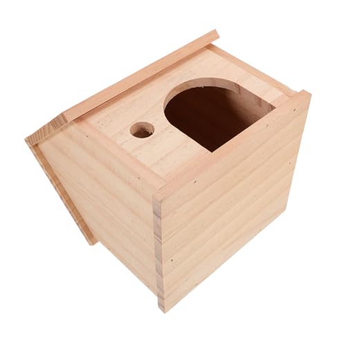 ERINGOGO Holzhaus für Kleintiere Kleines Hamster Versteck aus Sicherem Massivholz Langlebiges Meerschweinchen Häuschen Naturnahes Versteck für Käfig Gemütliches Holzhaus für Hamster und von ERINGOGO