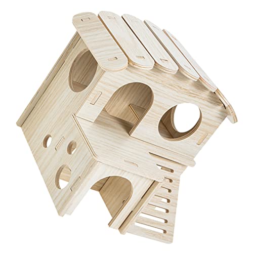 ERINGOGO Holz Hamster Haus Doppel Schicht Villa Schlaf Versteck Kleintier Aktivitäten Platz Entspannung Bereich ERINGOGO Holz Hamster Haus Doppel Schicht Villa Schlaf Versteck Kleintier Aktivitäten Platz Entspannung Bereich von ERINGOGO