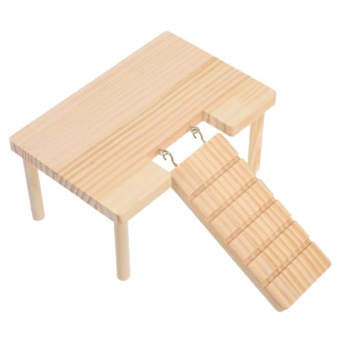 ERINGOGO Holzplattform mit Leiter für Hamster Kleintiere Stabile Kletterplattform für Meerschweinchen Chinchilla Käfigausstattung Natürliche Holzplattform für Kleintiergehege ERINGOGO Holzplattform mit Leiter für Hamster Kleintiere Stabile Kletterplattform für Meerschweinchen Chinchilla Käfigausstattung Natürliche Holzplattform für Kleintiergehege von ERINGOGO