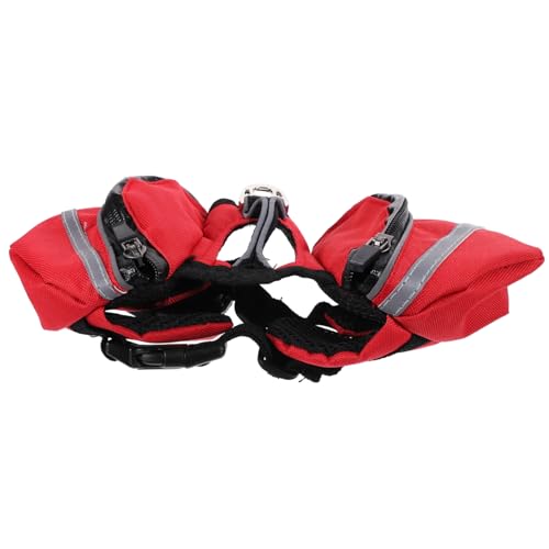 ERINGOGO Hunde Rucksack Haustierträger Transportboxen Für Haustiere Hunderucksack Zum Wandern Geschirr Hundetasche Camping Reisen Klein Hundewanderrucksack Welpe Brust Rot von ERINGOGO