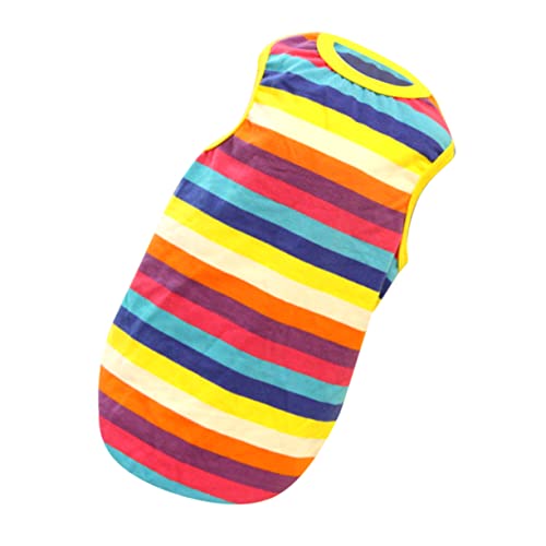ERINGOGO Hundeweste Mit Regenbogenstreifen Für Kleine Dekorative Haustierweste Für Fröhliche Outfits Und Täglichen Gebrauch von ERINGOGO