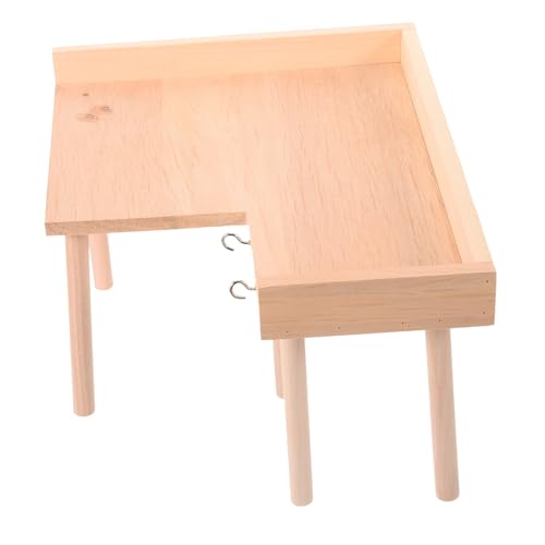 ERINGOGO Innendekoration des Hamsterkäfigs Wurf Meerschweinchen Heu Frosch Käfige Hase Essen nager zubehör Toys for small Animals Chinchilla-Tisch zarte Hamsterplattform hölzern von ERINGOGO