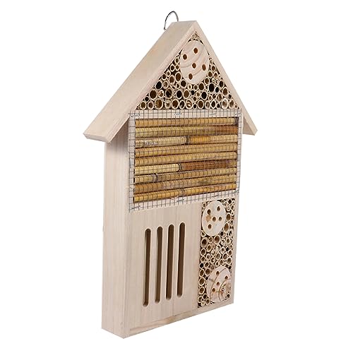 ERINGOGO Insektenhotel Aus Holz Kreatives Bienenhaus Für Wildbienen Und Schmetterlinge Gartenzubehör Bestäubern von ERINGOGO