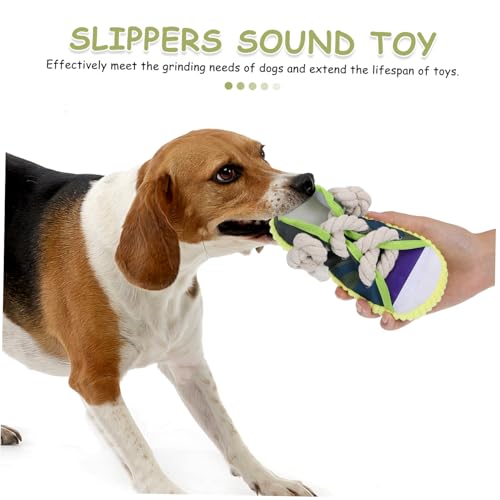 ERINGOGO Interaktives Hundespielzeug mit Quietschfunktion Canvas Schuh Form Robustes Beißspielzeug für Kleine und Mittelgroße Welpen Fördert Kauspielverhalten und Stressabbau Drinnen und von ERINGOGO
