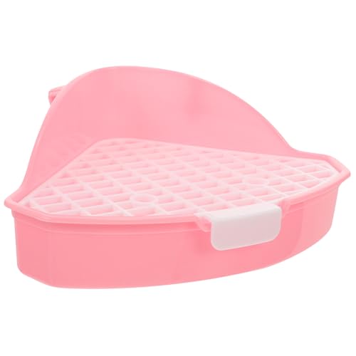 ERINGOGO Kaninchen Toilette mit Auslaufsicherem Design Große Kapazität Waschbar für Meerschweinchen Chinchilla Hamster Kleintiere Trainingsecke Haustier Wc für Kleine Räume Rosa von ERINGOGO