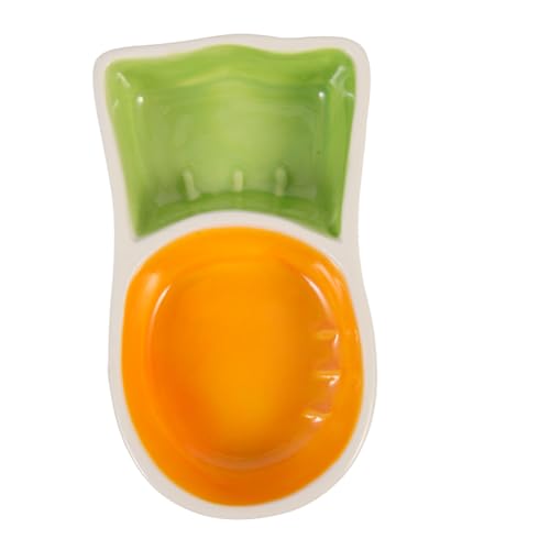 ERINGOGO Karottenform Hamster Feeder Keramik für Kleine Haustiere Hygienisch zu Reinigen für Meerschweinchen und Sicheres Futtergeschirr für Gesundes von ERINGOGO