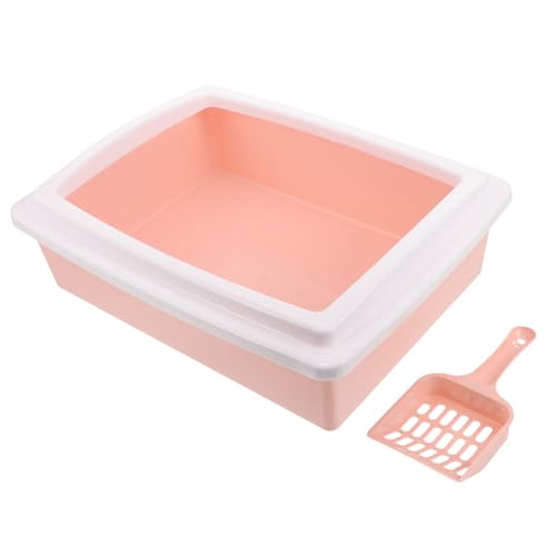 ERINGOGO Kasten Katzentoilette spülbar Käfige Post Katzentunnel katzentoillette litterbox Katzenklo Katzen Sand katzenstreu kätzchentoilette Katze Bettpfanne Mülleimer pp Rosa von ERINGOGO