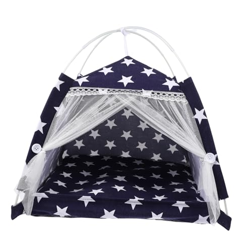 ERINGOGO Cat Sleeping Cushion Atmungsaktive Hundehütte Abnehmbares Haustierzelt Für Katzen Und Kleine Hunde Gemütlicher Schlafplatz Für Drinnen Dekoratives Katzenhaus Mit Sternen von ERINGOGO