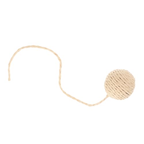 ERINGOGO Katzengarnknäuel interaktives katzenspielzeug katzenbaum zubehör Katzenzubehör online Sisalball für Katzen Katze Funkelnde Bälle Katzen-Teaser-Ball Katze Kratzkugel Papier Beige von ERINGOGO