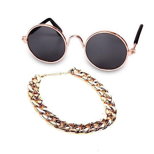 ERINGOGO Katzenhalsband Aus Goldener Metallkette Stylischer Haustierschmuck Mit Anhänger Für Kleine Und Katzen Trendiges Accessoire Für Haustier von ERINGOGO