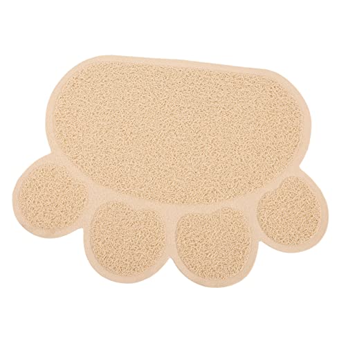 ERINGOGO Katzenstreu Matte Fallensteller Katze Wohnungskatzen aus ordentlich Fütterung Wurf waschbare Katzentoilette Katzenstreumatten für den Innenbereich katzenfutter matten PVC Beige von ERINGOGO