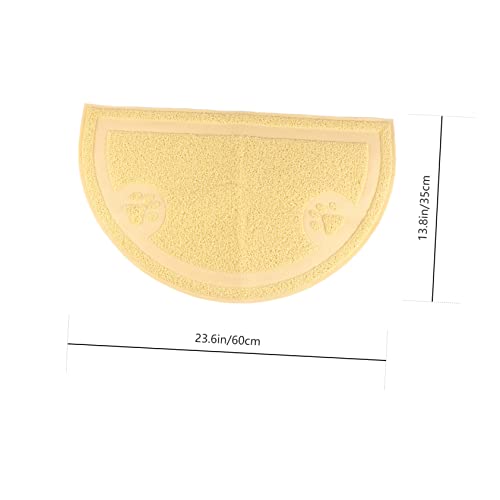 ERINGOGO Katzenstreu Matte klein Haustiere Essen Haustiermatten für die Katzentoilette Halbmond-Katzenmatte Wurf auslaufsicheres Tischset Tierfutter Tischset PVC Beige von ERINGOGO