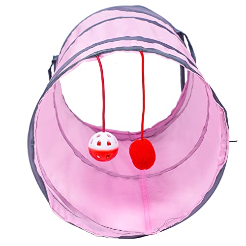 ERINGOGO Katzentunnel Kätzchen Katzenspielzeug Drinnen Interaktiv Bett Für Faltbar Tunnelröhre Kätzchen-tunnelspielzeug Katzenspaßtunnel Aber Rosa Polyester von ERINGOGO