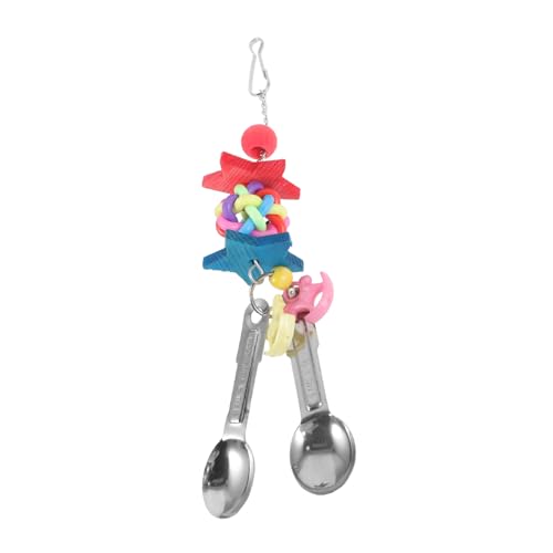 ERINGOGO Parrot Chewing Toy Mit Löffel- Weiches Sicheres Spielzeug Für Vögel Hängend Und Dekorativ Für Käfige Beschäftigung Von Papageien Und Sittichen ERINGOGO Parrot Chewing Toy Mit Löffel- Weiches Sicheres Spielzeug Für Vögel Hängend Und Dekorativ Für Käfige Beschäftigung Von Papageien Und Sittichen von ERINGOGO