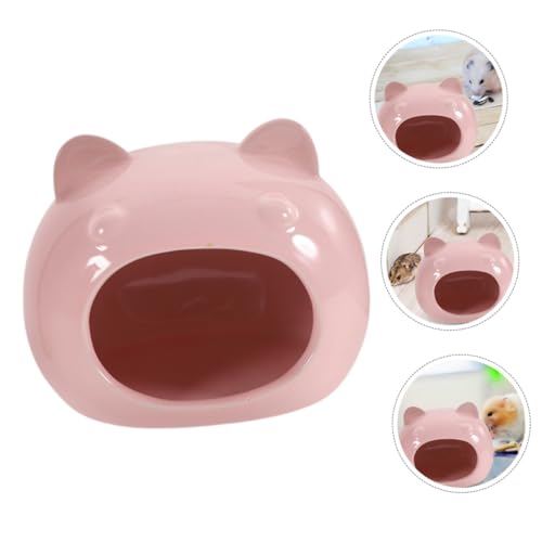ERINGOGO Keramik Hamster Versteck Kleintier Haus mit Cartoon Design Kühles Schlafhaus für Zwerghamster Gerbils und Mäuse Komfortable Rückzugsmöglichkeit für Kleine Haustiere Platzsparend von ERINGOGO