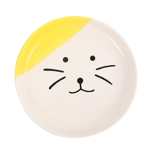 ERINGOGO Keramischer Katzenteller Mit Erhöhtem Design Flache Futterschale Für Katzen Langlebige Und Hygienische Fütterungsplatte Aus Keramik Für Kätzchen Und Kleine von ERINGOGO
