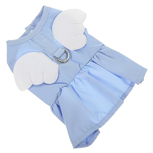 ERINGOGO Delicate Angel Design Katzenkleid Mit Flügeln Atmungsaktive Sommerbekleidung Für Kleine Haustiere Süße Katzen Und Hundekleidung Inklusive Leine von ERINGOGO