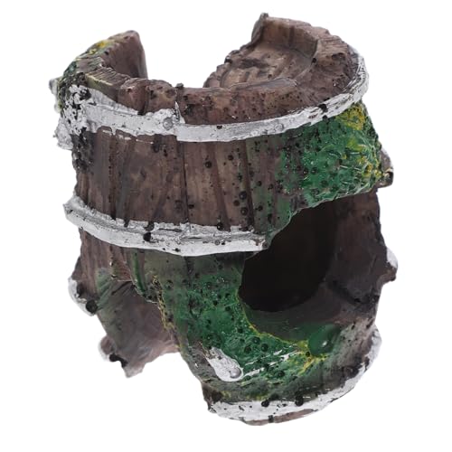 ERINGOGO Kleine Spinne Versteckt Sich in Der Höhle Aquarium Kaputtes Fass -terrarienlandschaft Höhle Zum Laichen Von Fischen Bauchspinnen-versteck Reptilienzuchthöhle Abs von ERINGOGO