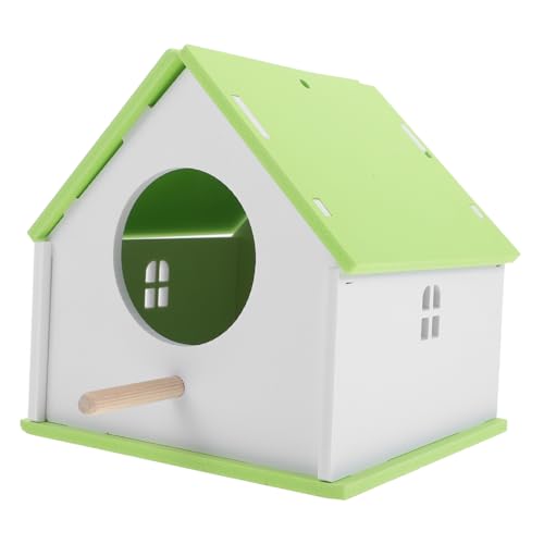 ERINGOGO Kleines Grünes Vogelnest Für Papageien Hängendes Vogelhaus Für Fütterung Von Haustier Vögeln Als Vogelhaus Und Futterstation Robustes Design Für Innen Und Außen von ERINGOGO