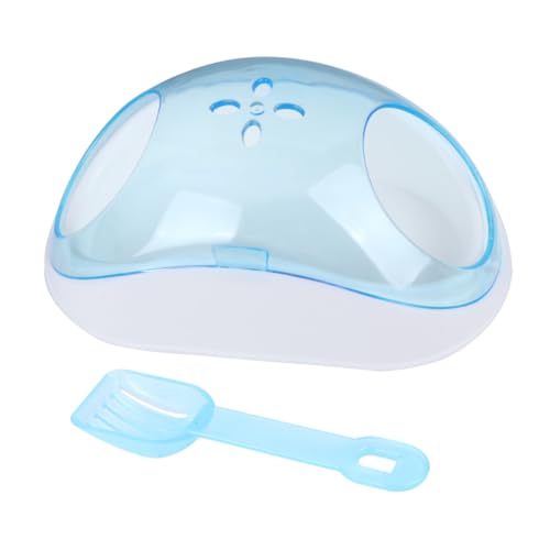 ERINGOGO Kleintier Sandbad mit Schaufel Kunststoff Haustier Sandbad Haus mit Halbtransparentem Eingang Stressreduzierend für Hamster Chinchilla Langlebig und Einfach zu Zufällige Farbe von ERINGOGO