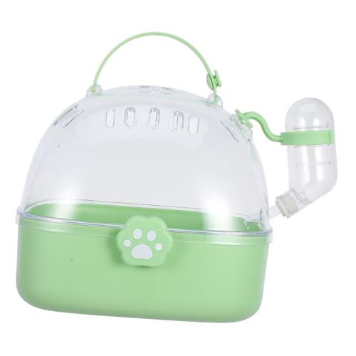 ERINGOGO Kleintier Transportbox mit Wasserflasche Tragbarer Käfig für Hamster Meerschweinchen und Chinchillas zu Reinigen Geräumig und Langlebig für Reisen und Ausflüge Avocado von ERINGOGO