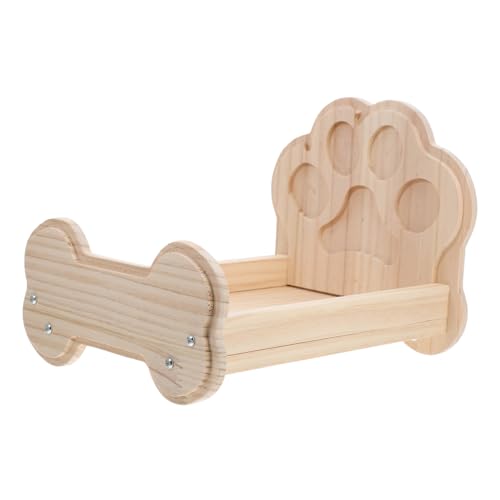 ERINGOGO Kleintierbett Kaninchenbett Hamster Futtersuchbett Frettchenbett Hamsterbett Hamster Schlafnest Bett Für Meerschweinchen Khaki Holz von ERINGOGO