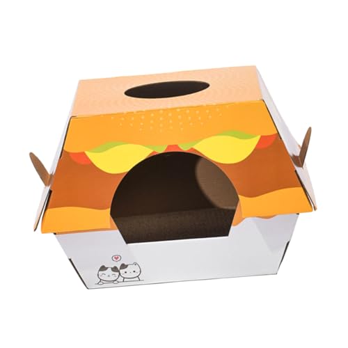 ERINGOGO Cat House Kratzbrett Für Katzen Multi-funktionales Spielzeug Aus Hochwertiger Wellpappe Als Schlafplatz Und Kratzmöbel Große Burger-Design Katze Spielzeug Für Kätzchen Und ERINGOGO Cat House Kratzbrett Für Katzen Multi-funktionales Spielzeug Aus Hochwertiger Wellpappe Als Schlafplatz Und Kratzmöbel Große Burger-Design Katze Spielzeug Für Kätzchen Und von ERINGOGO
