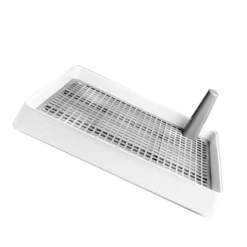 ERINGOGO Kunststoff Hundetoilette mit Hohem Spritzschutzsicheres Welpen Trainings Tablett Robustes Haustier Wc für Kleine Hunde Katzen und Kleintiere Einfache Weiß Nordic Style von ERINGOGO
