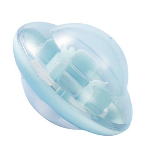 ERINGOGO Langsam Fressender Futternapf Ball UFO Form Langlebig Sicherer Katzen Futterspender Langsames Fressen Verhindert Verschlingen Haustier Fütterungsspielzeug Blau von ERINGOGO