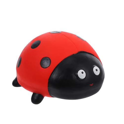 ERINGOGO Squeaky Latex Hundespielzeug Für Welpen Und Kleine Hunde Kauspielzeug Form Eines Marienkäfers Interaktives Spielzeug Für Zahnpflege Und Beschäftigung von ERINGOGO