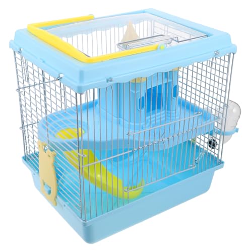 ERINGOGO Luxuriöser Hamsterkäfig mit Schlossdesign Hamstergehege mit Laufrad Wasserflasche und Futternapf Geräumiges Kleintierheim für Rennmäuse und Zwerghamster von ERINGOGO
