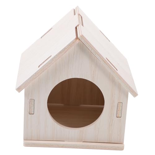 ERINGOGO Meerschweinchenheim Schlafendes Drinnen Nest Hamsterspielzeug Meerschweinchenhaus Mini Klein Hamsterhäuser Und Verstecke Hamsterhaus Tunnel Meerschweinchen Versteck Hölzern von ERINGOGO