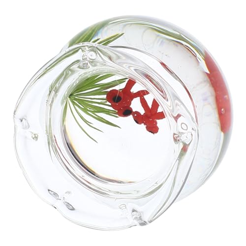 ERINGOGO Mikro-Landschaftsmodell Goldfischbecken Fischtankdekor Panzer Figur LED klein Miniatur-Aquarium- winzige Fischbecken Miniatur-Puppenhauszubehör winzige Dinge Harz rot von ERINGOGO