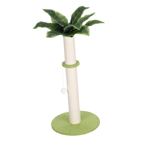 ERINGOGO Multifunktionaler Indoor Katzenkratzbaum mit Sisal Kratzstamm Klauenpflege und Hängendem Spielball Einfacher Aufbau als Katzenbeschäftigung und Möbel Schutz von ERINGOGO