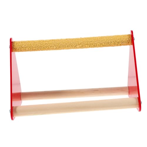 ERINGOGO Natürlicher Papageien Sitzstange Holz mit Basis Stabiler Vogel Spielplatz für Wellensittiche und Hühner Kratzfeste Barsch Standplattform für Balance und Krallenpflege von ERINGOGO