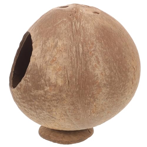 ERINGOGO Natürliches Hamsterhaus aus Kokosnussschale Widerstandsfähiges Nagetierspielzeug Vielseitiges Versteck und Ruheplatz für Hamster und Meerschweinchen Langlebiges Nagerhaus für von ERINGOGO